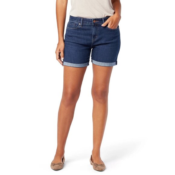 Levi Strauss Signature Women's Size Mid Rise 5" Cuffed Shorts, Size 20 (W35) - Picture 1 of 3